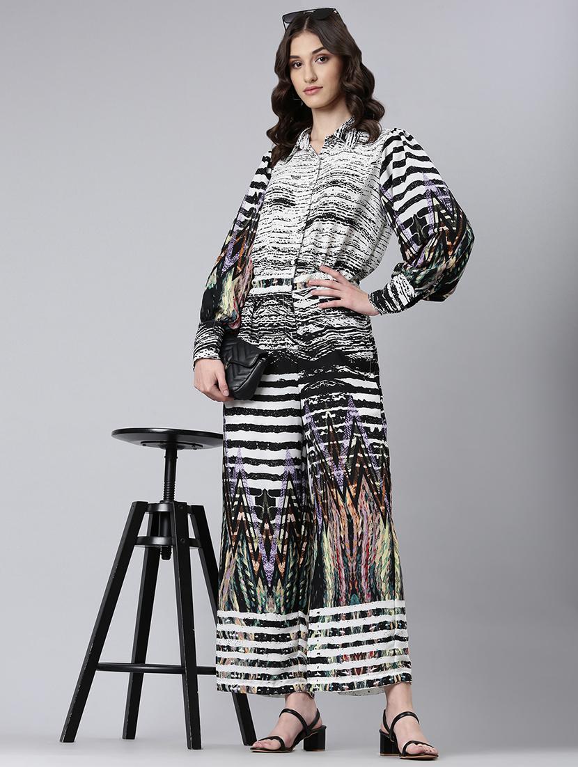black printed full leg jumpsuit - 20382735 - Standard Image - 3