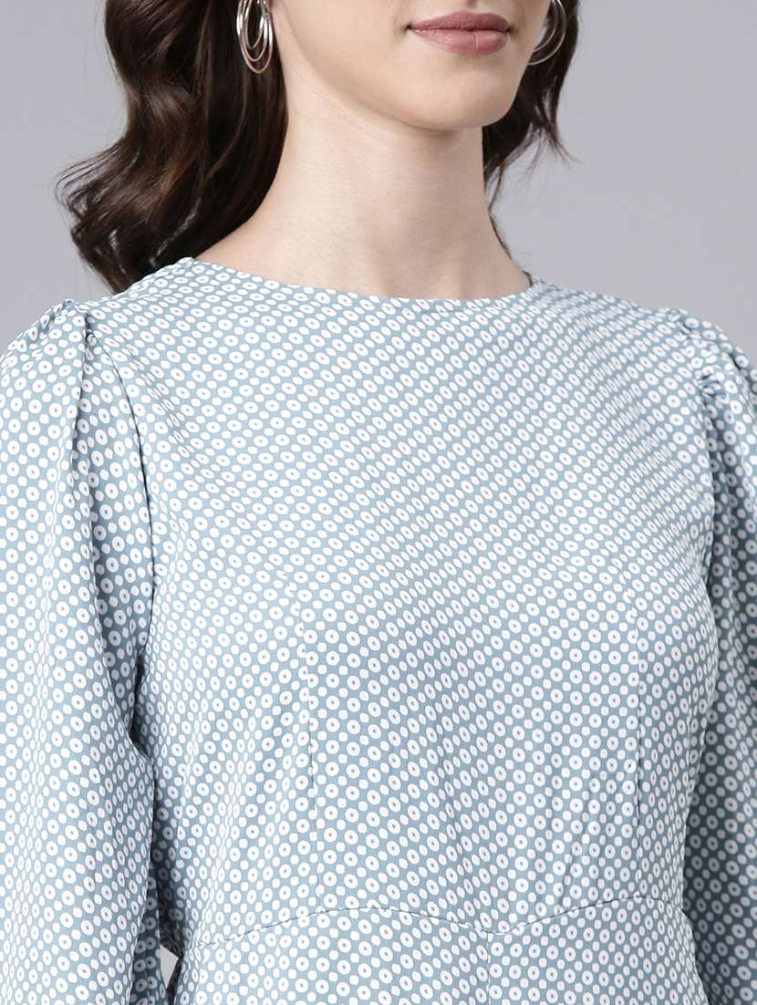 light blue polka dots full leg jumpsuit - 20382736 -  Standard Image - 5