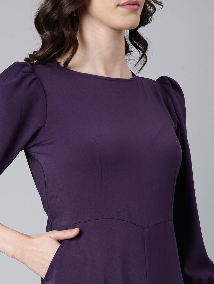 purple cotton 3/4th jumpsuit - 20382738 - Standard Image - 5