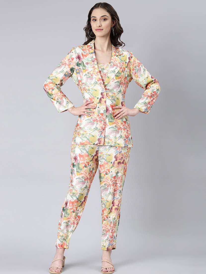 women multi color printed co-ord set