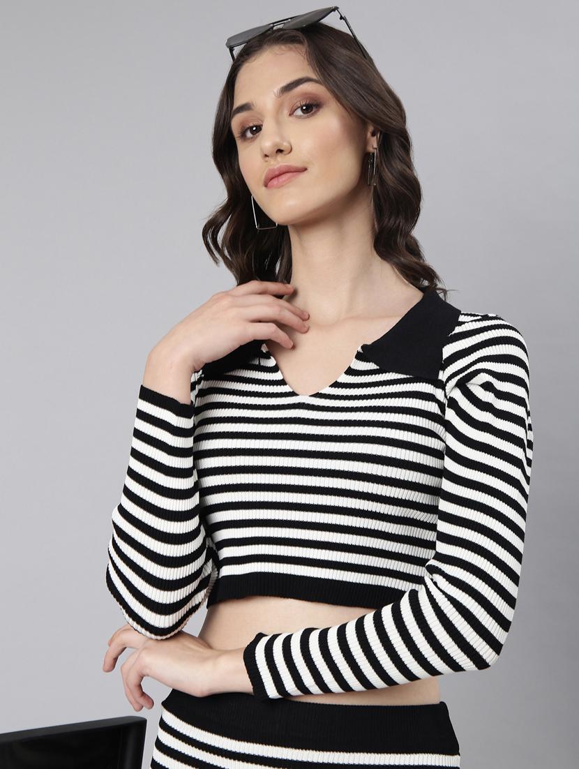 white stripes top and skirt co-ord set - 20382974 - Standard Image - 3