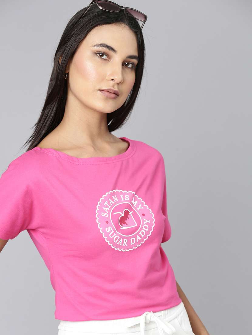 pink cotton regular tshirt - 20382976 - Standard Image - 3