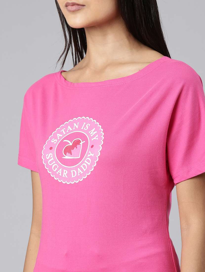 pink cotton regular tshirt - 20382976 - Standard Image - 5