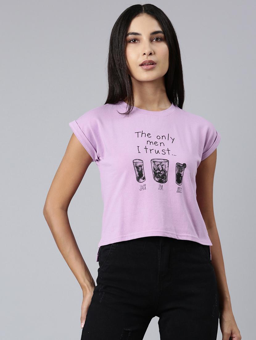 women's front print round neck t-shirt - 20382983 -  Zoom Image - 0