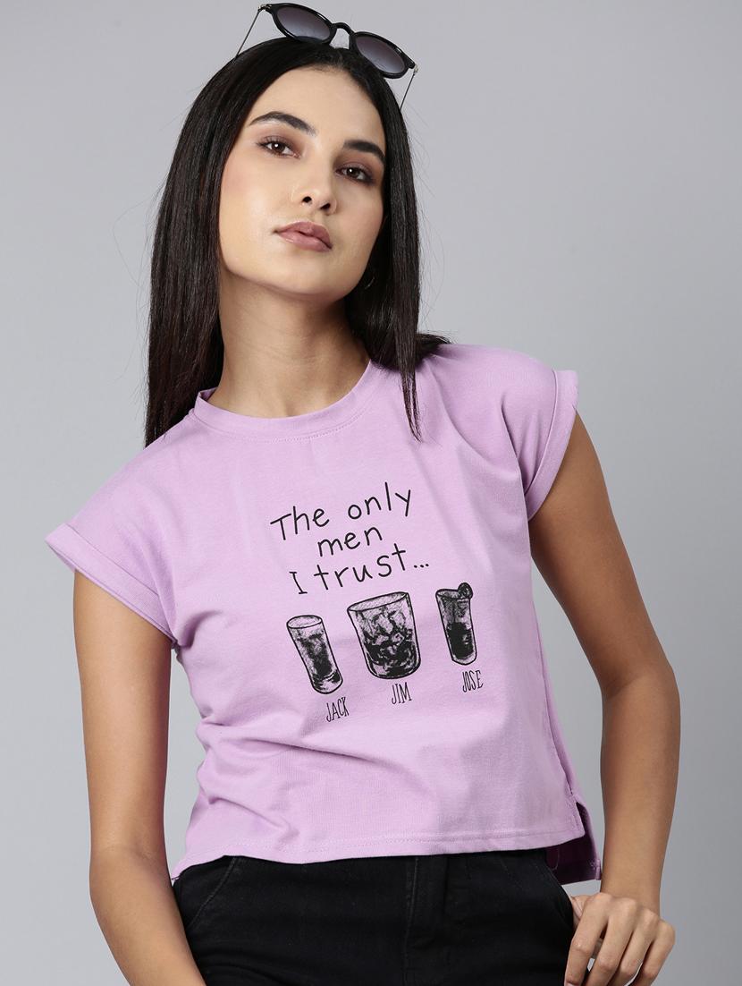 women's front print round neck t-shirt - 20382983 - Standard Image - 3