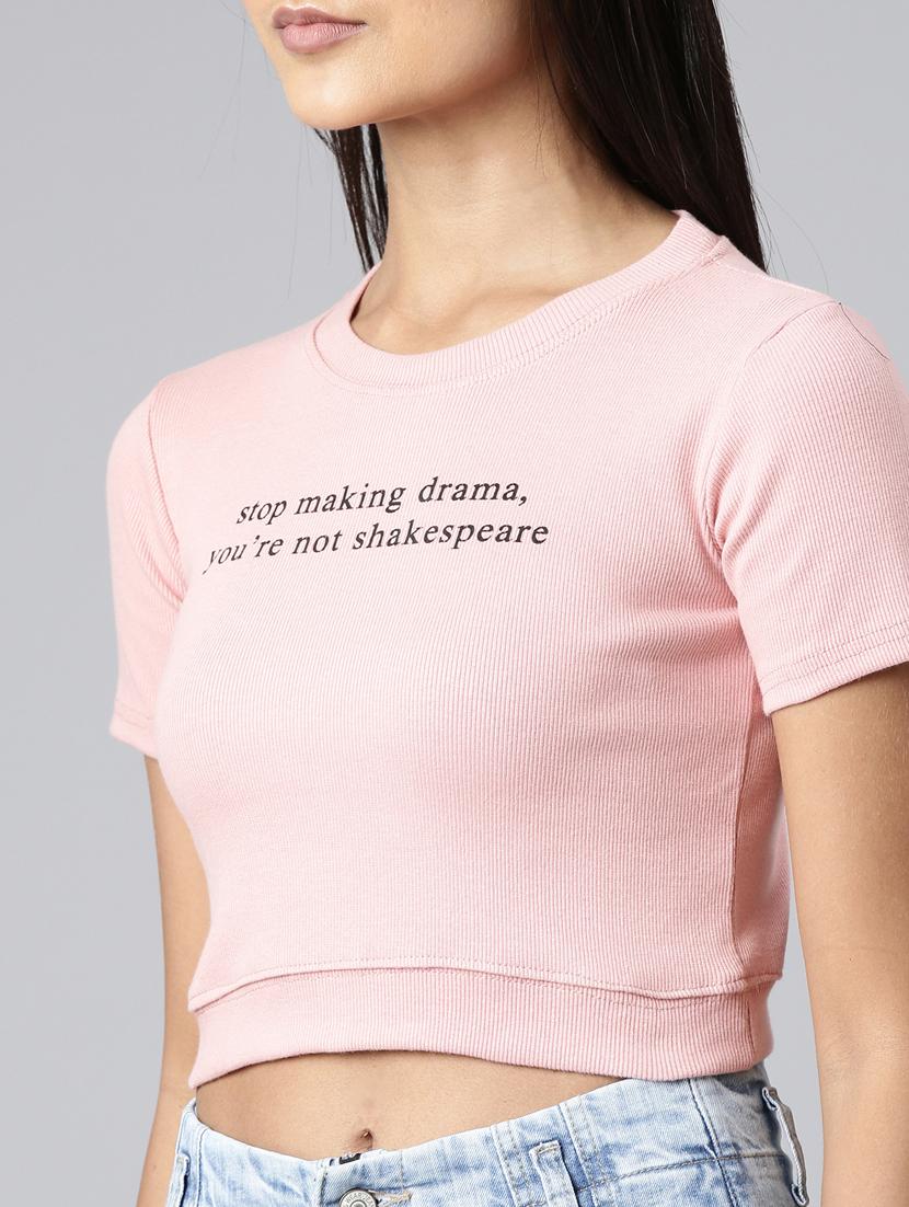 women's chest print v neck t-shirt - 20382991 - Standard Image - 5