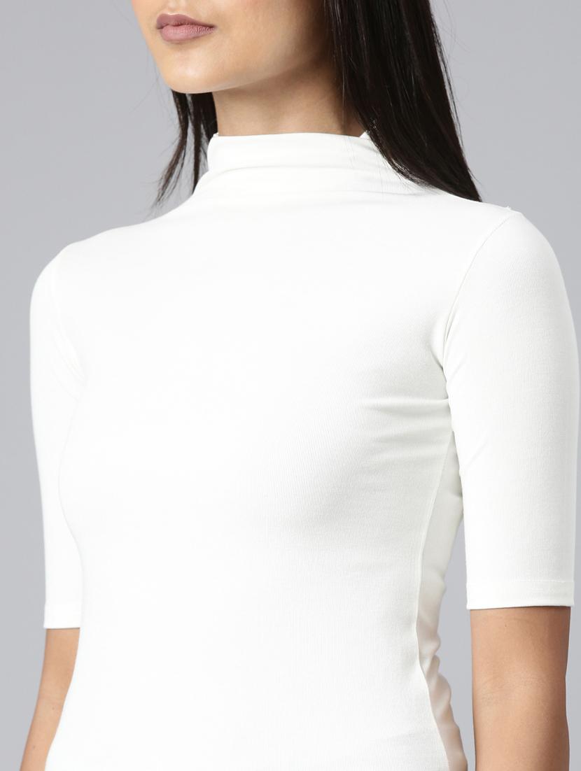 women's plain mock neck t-shirt - 20383003 - Standard Image - 5