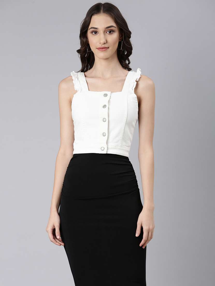 women white cotton crop top