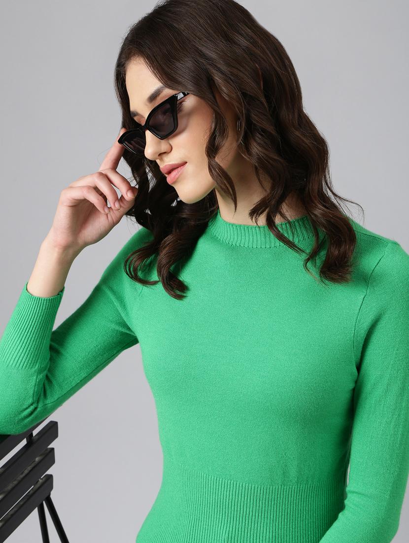 green solid acrylic regular top - 20383070 - Standard Image - 3