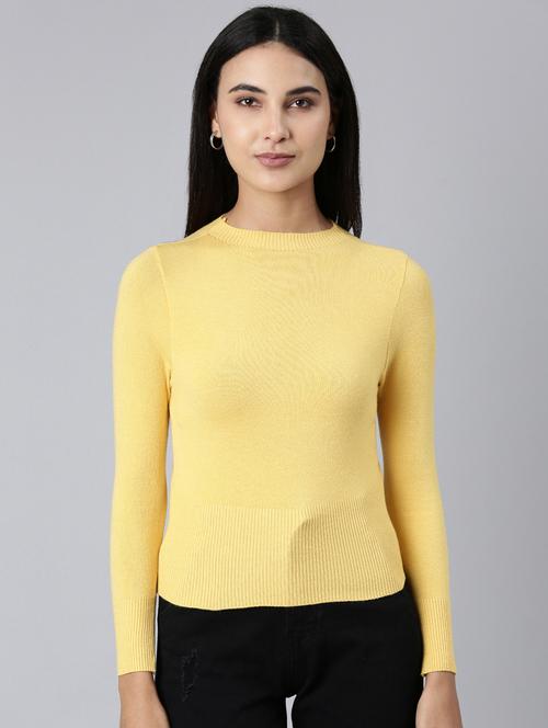 women yellow acrylic regular top - 20383071 -  Standard Image - 0