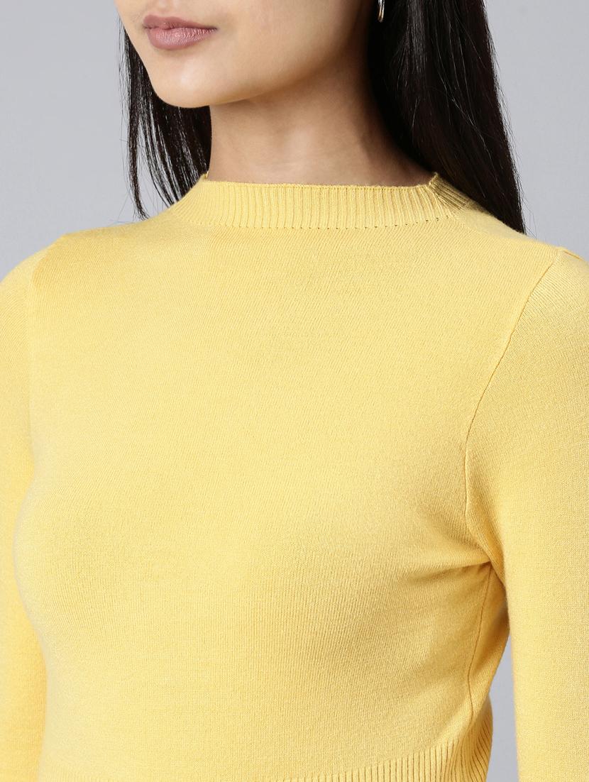 women yellow acrylic regular top - 20383071 - Standard Image - 5