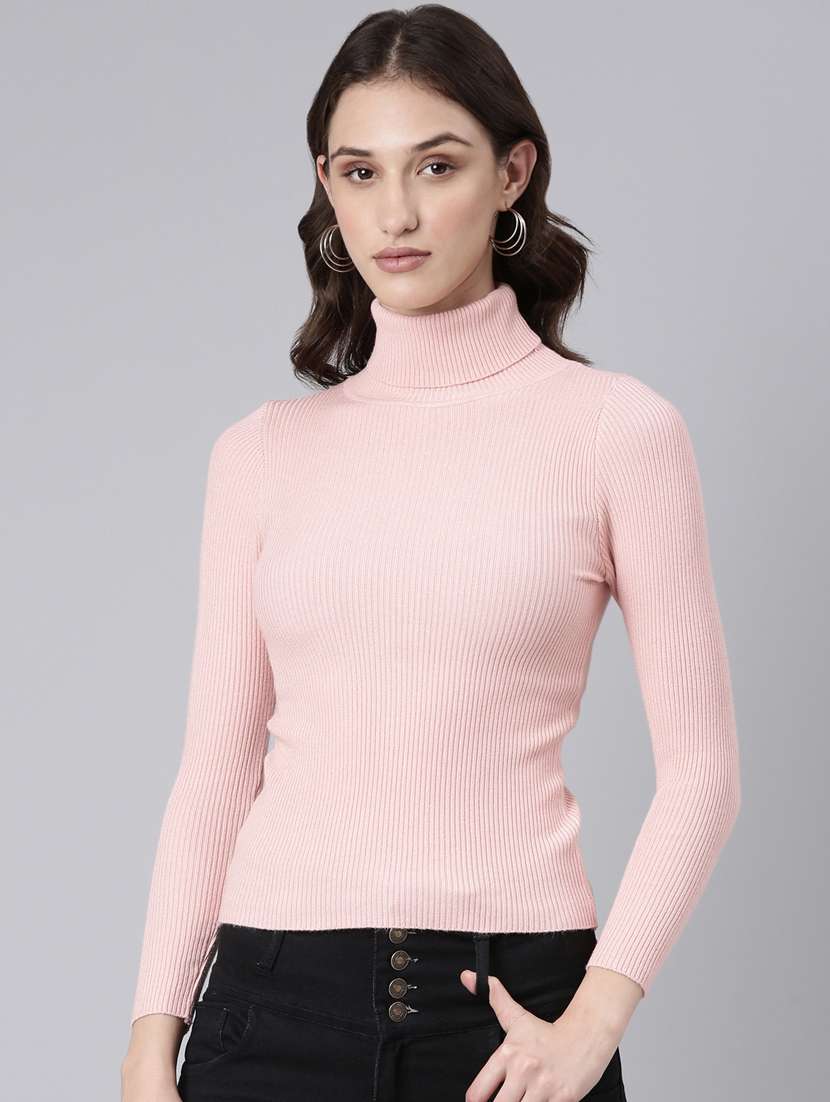 women peachy pink acrylic regular top