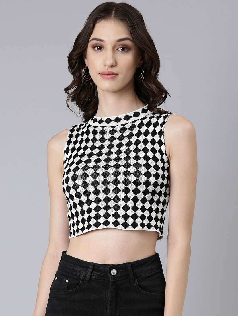 black acrylic crop top - 20383079 - Zoom Image - 0
