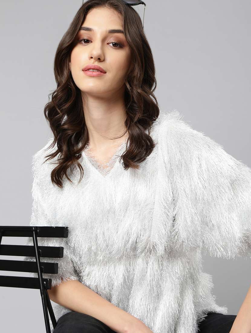 white nylon peplum top - 20383091 -  Standard Image - 3