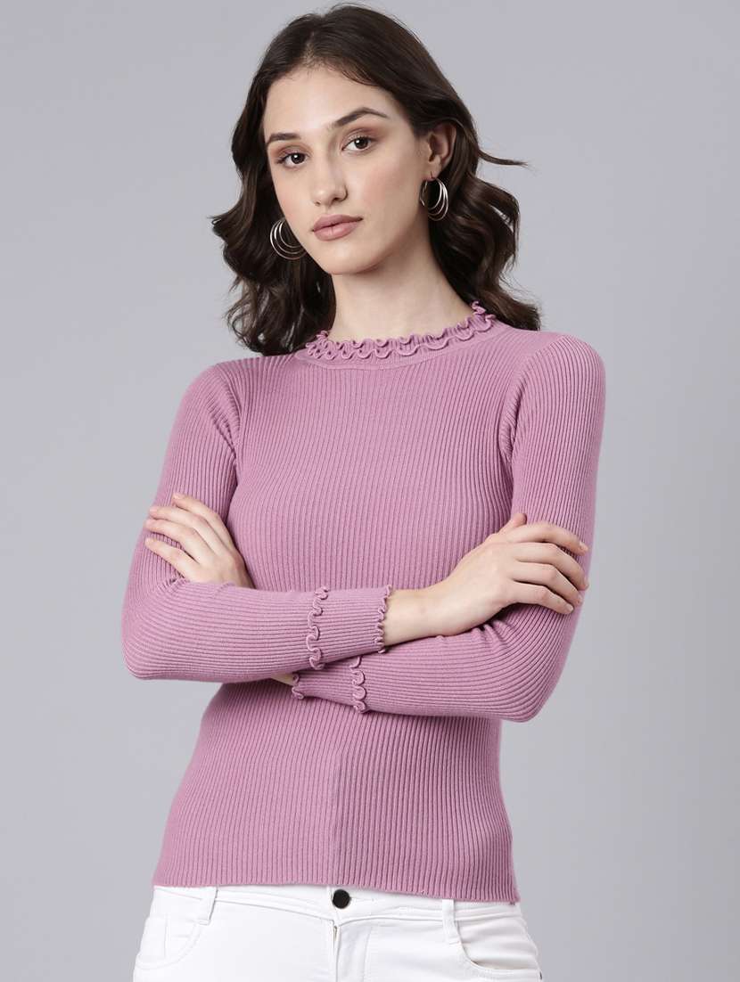 mauve solid regular top - 20383094 - Zoom Image - 0