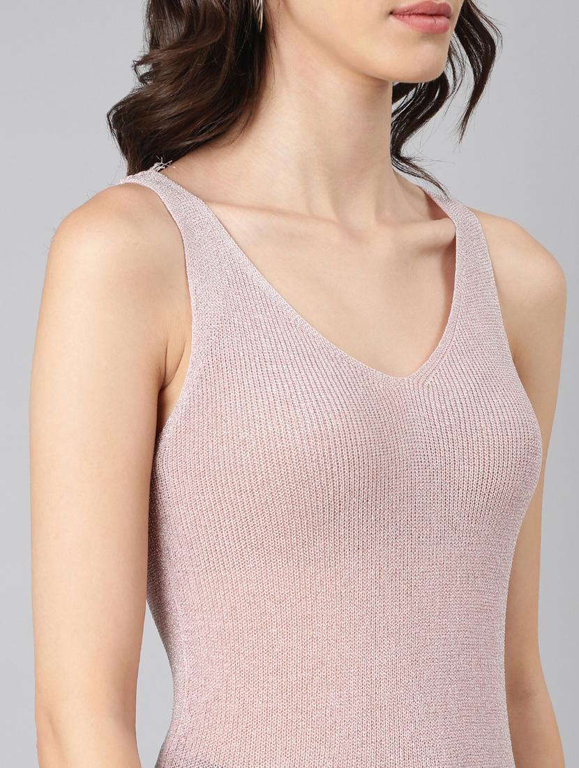 peach acrylic sleeveless top - 20383098 - Standard Image - 5
