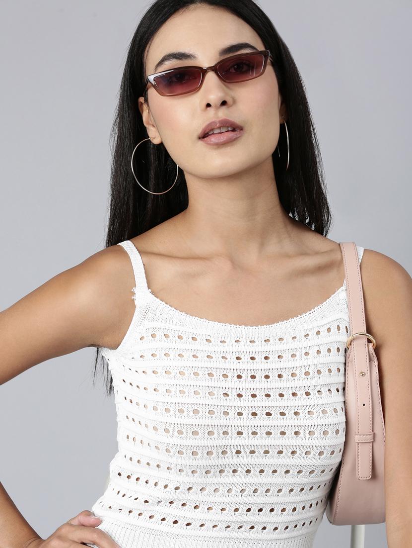 white acrylic crop top - 20383116 - Standard Image - 3
