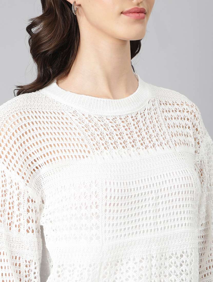 women white acrylic crop top - 20383119 -  Standard Image - 5