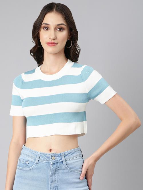 color block crop top - 20383126 - Standard Image - 0