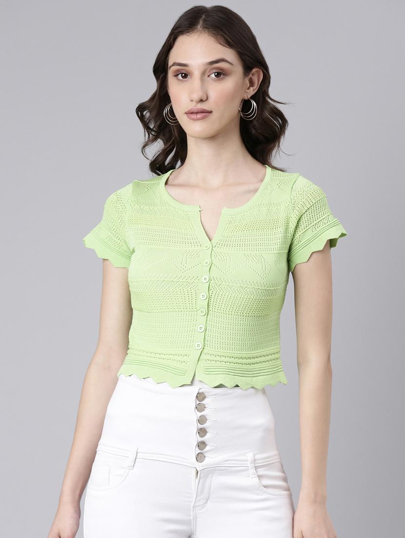 women lime acrylic regular top - 20383136 - Zoom Image - 0