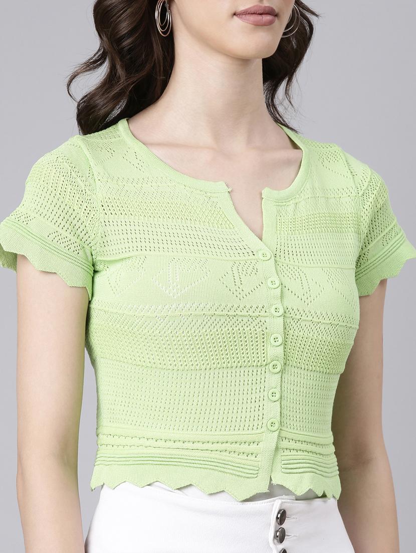 women lime acrylic regular top - 20383136 - Standard Image - 5