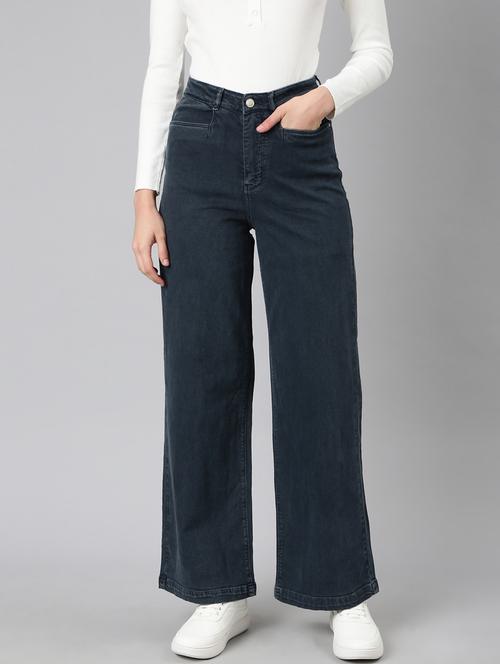 women's plain straight fit jeans - 20383154 - Standard Image - 0