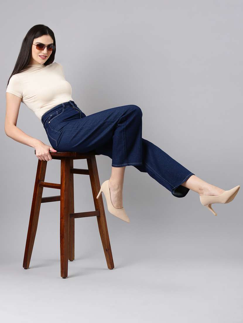 women's plain straight fit jeans - 20383157 -  Standard Image - 3