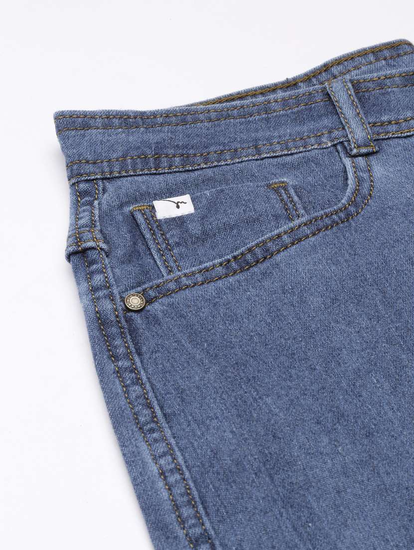 women blue plain cargo jeans - 20383181 - Standard Image - 5