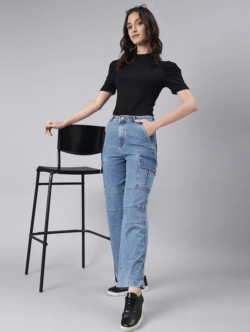 women's high rise solid cargo - 20383186 - Standard Image - 3