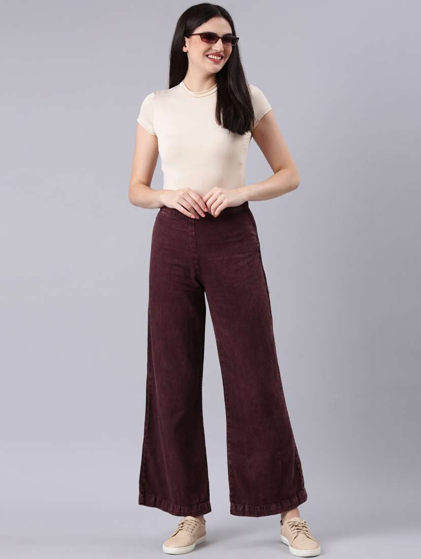 women's plain wide leg jeans - 20383200 -  Standard Image - 3