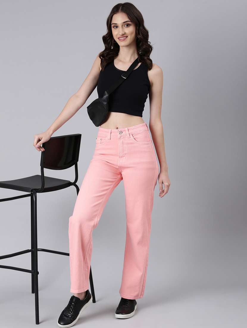 women's plain straight fit jeans - 20383221 -  Standard Image - 3