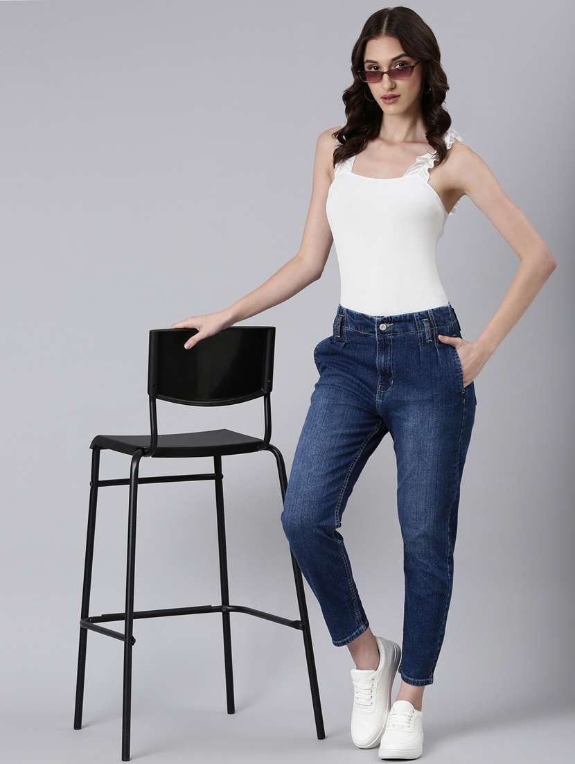 women's plain mom fit jeans - 20383225 - Standard Image - 3
