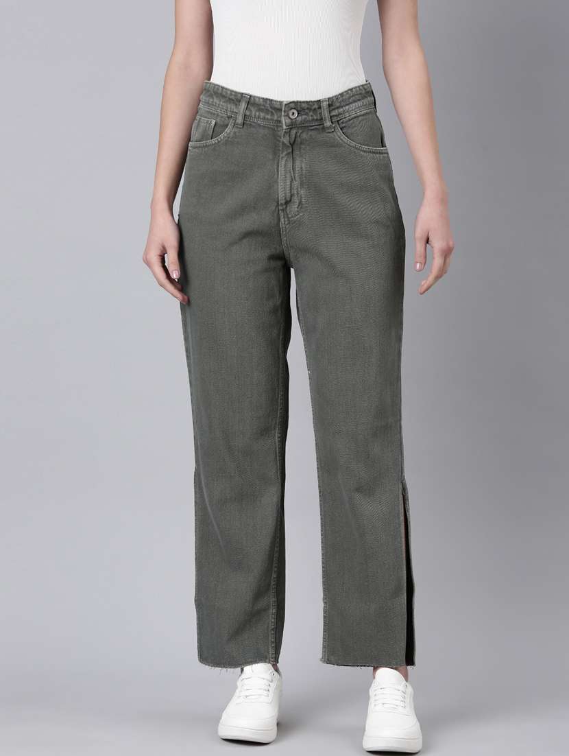 women's plain straight fit jeans - 20383226 -  Zoom Image - 0