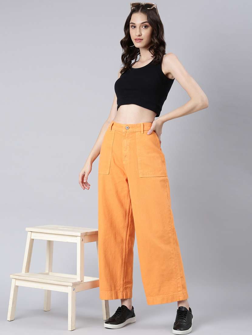 women's plain wide leg jeans - 20383229 -  Standard Image - 3
