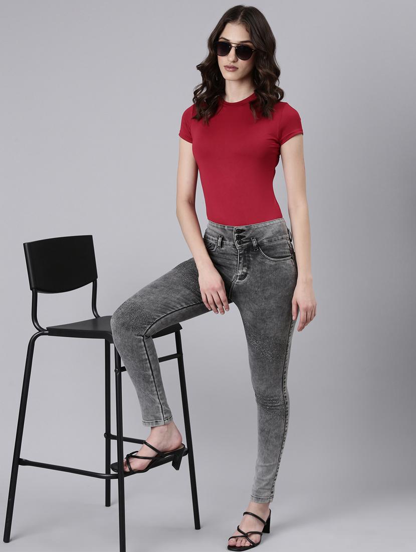 women's plain slim fit jeans - 20383243 - Standard Image - 3