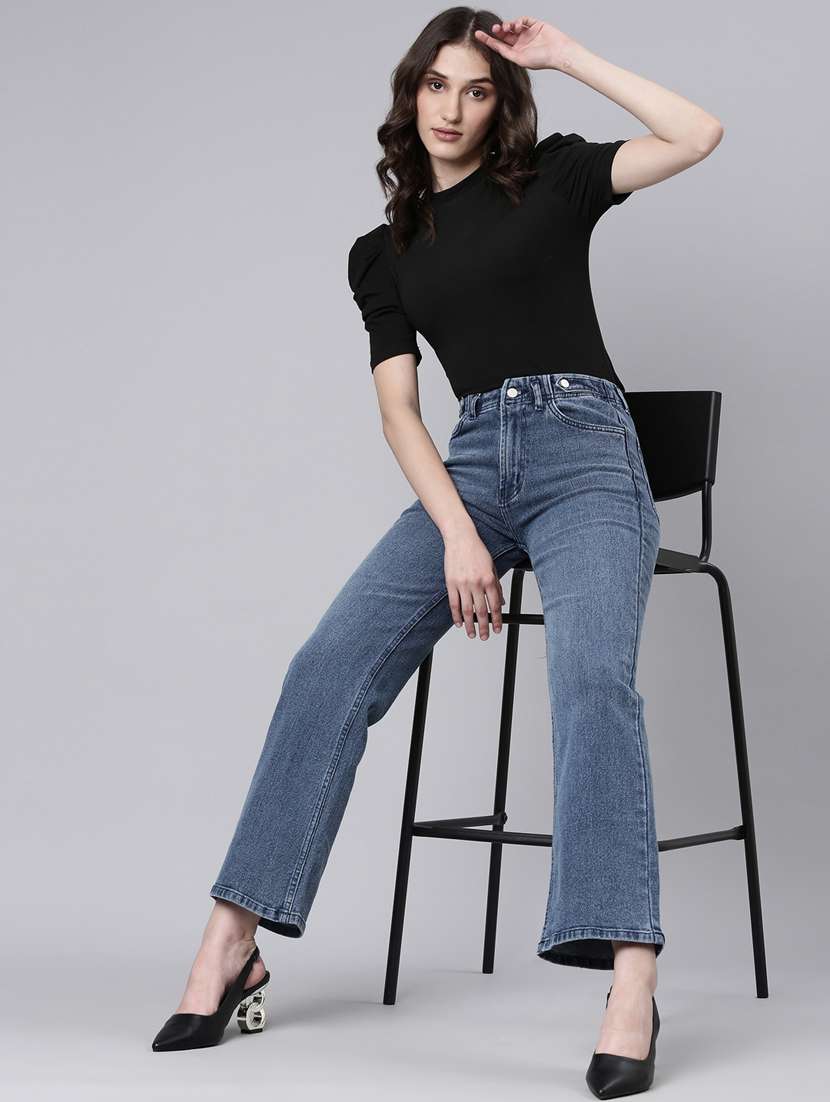 women's plain straight fit jeans - 20383274 -  Standard Image - 3