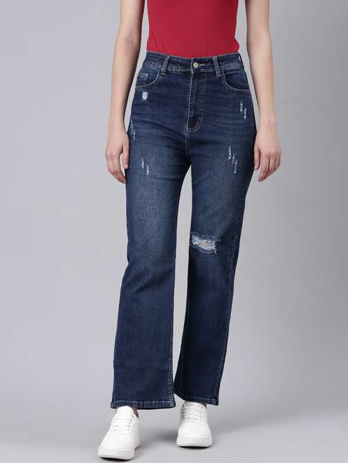 women's distress straight fit jeans - 20383278 -  Standard Image - 0