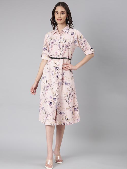pink floral a-line dress - 20383325 - Standard Image - 0