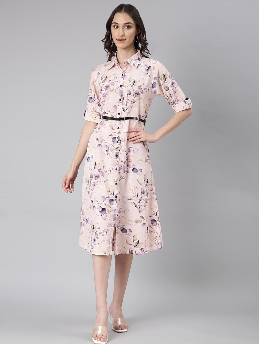 pink floral a-line dress - 20383325 - Zoom Image - 0
