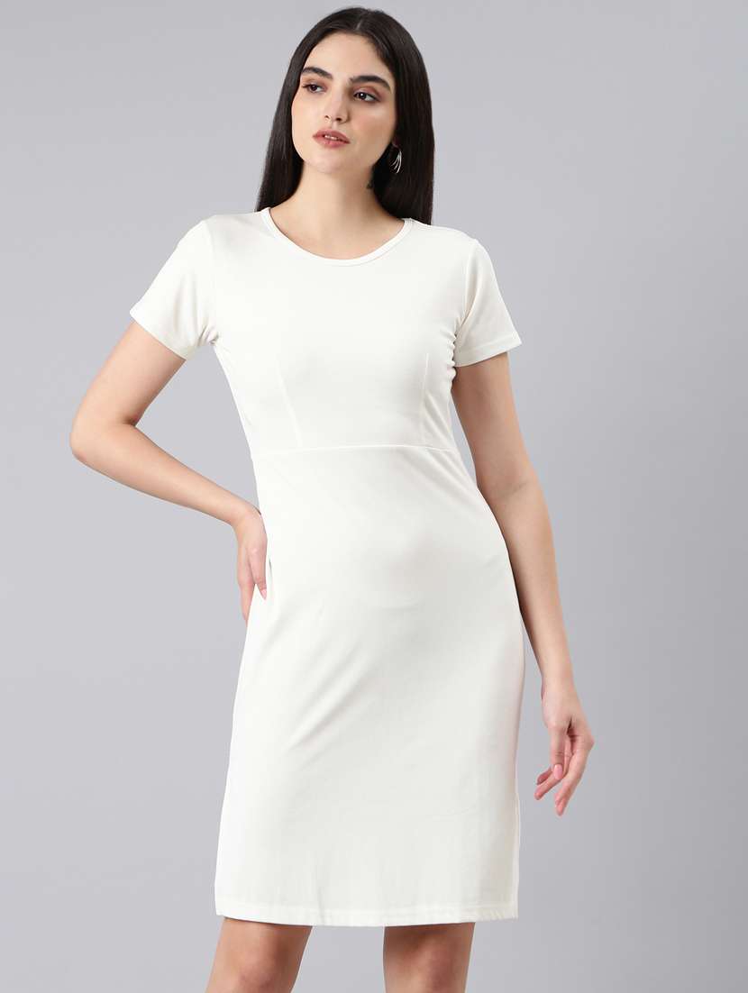 women white cotton bodycon dress - 20383328 - Zoom Image - 0