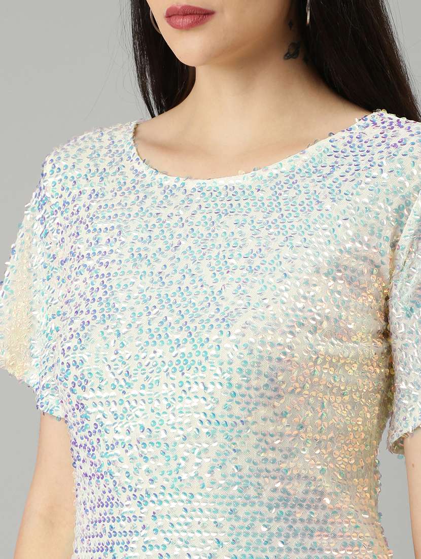 women multi color sequin nylon bodycon dress - 20383334 -  Standard Image - 5