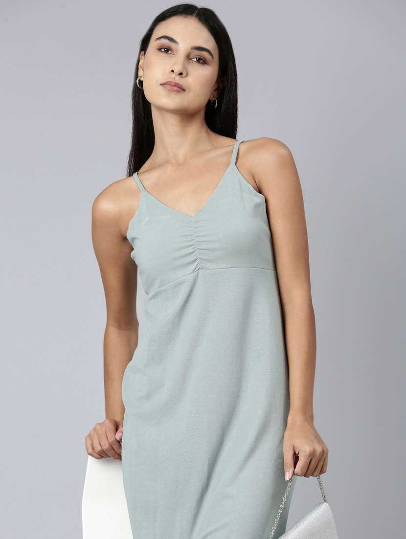 grey solid bodycon dress - 20383353 - Standard Image - 3
