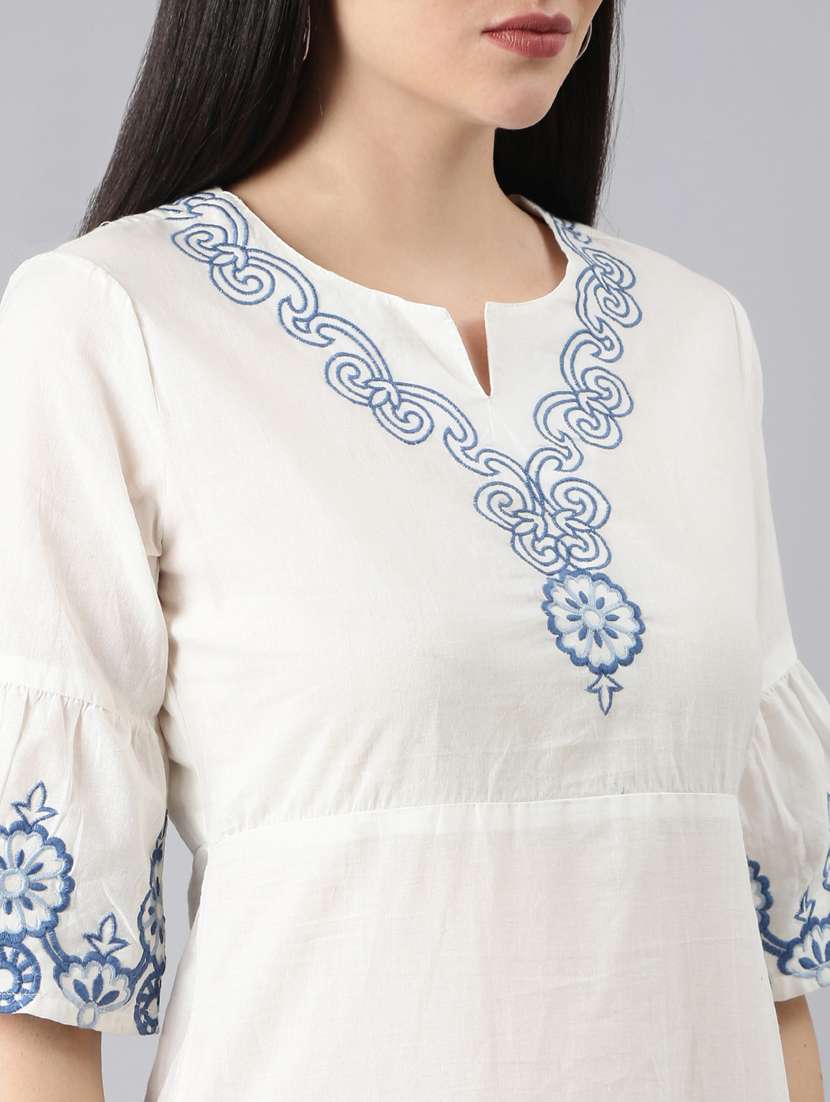 women white cotton a-line dress - 20383362 - Standard Image - 5