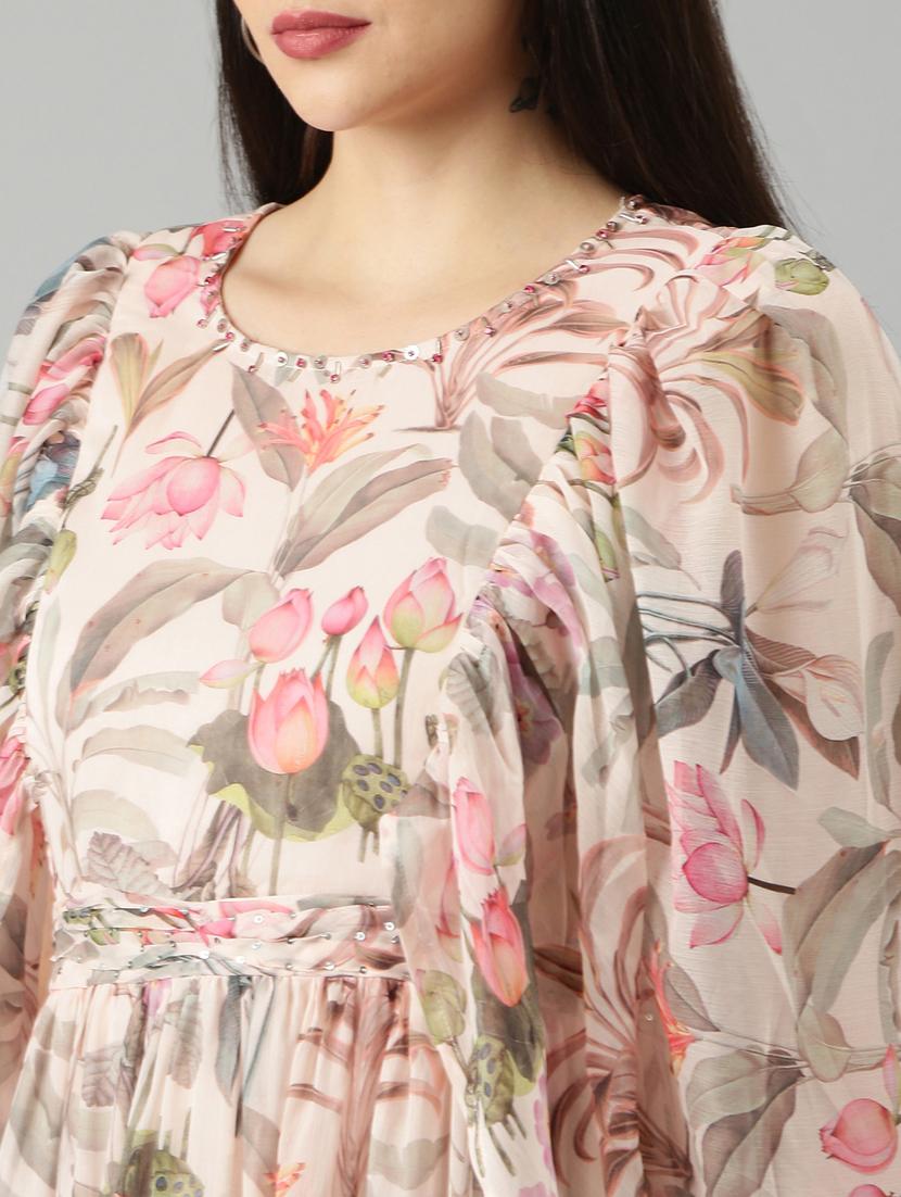 beige floral maxi dress - 20383387 - Standard Image - 5