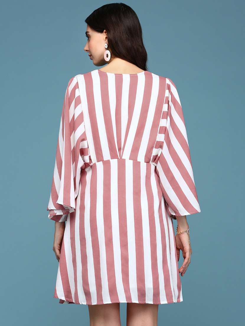 pink striped a-line dress - 20383406 -  Standard Image - 3