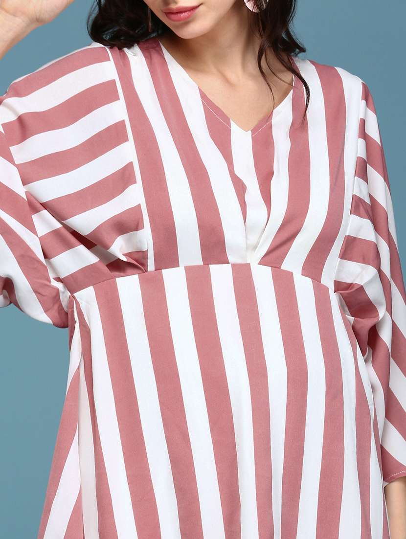 pink striped a-line dress - 20383406 -  Standard Image - 5