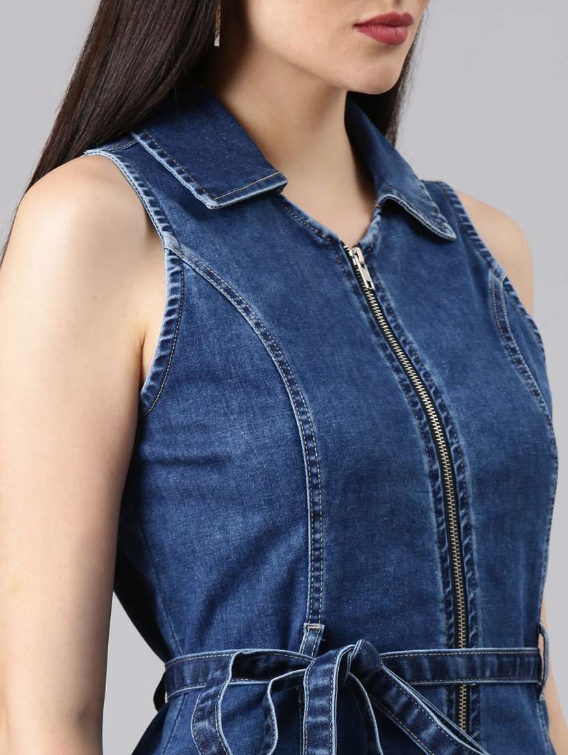 navy blue solid sheath dress - 20383410 -  Standard Image - 5