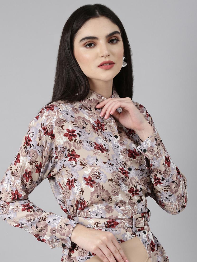 women multi color printed cotton shirt dress - 20383435 - Standard Image - 3