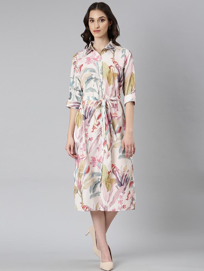 women multi color printed cotton shirt dress - 20383464 - Zoom Image - 0
