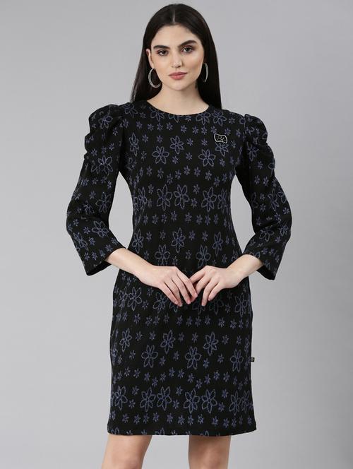 black self design shift dress - 20383472 -  Standard Image - 0